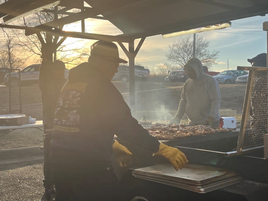 Lisa Callahan and her husband Donnie were asked to help cook for the event. They own Pig & Pineapple Catering in Bedford.