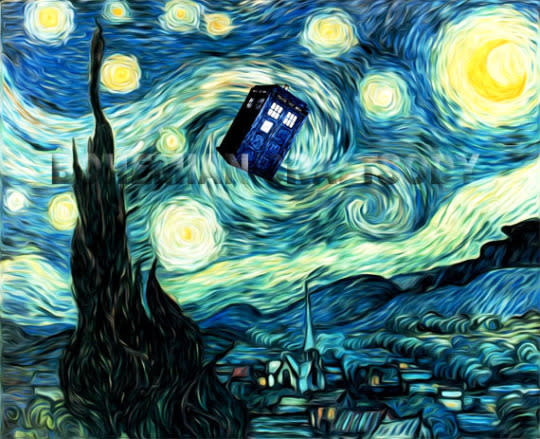 ‘Doctor Who’ Van Gogh Starry Night TARDIS Art Pint