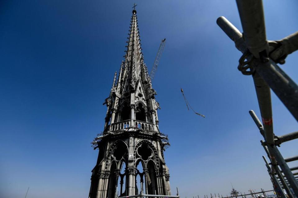 A picture taken just days before the fire shows the spire of Notre-Dame.