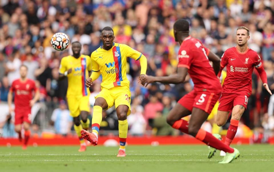 Christian Benteke (centre) struggled somewhat against his old club (Getty Images)