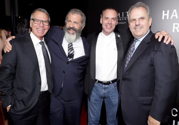 Producer David Permut, Director Mel Gibson, Producer Terry Benedict and Producer Bill Mechanic seen at Summit Entertainment, a Lionsgate Company, Los Angeles Special Screening of 