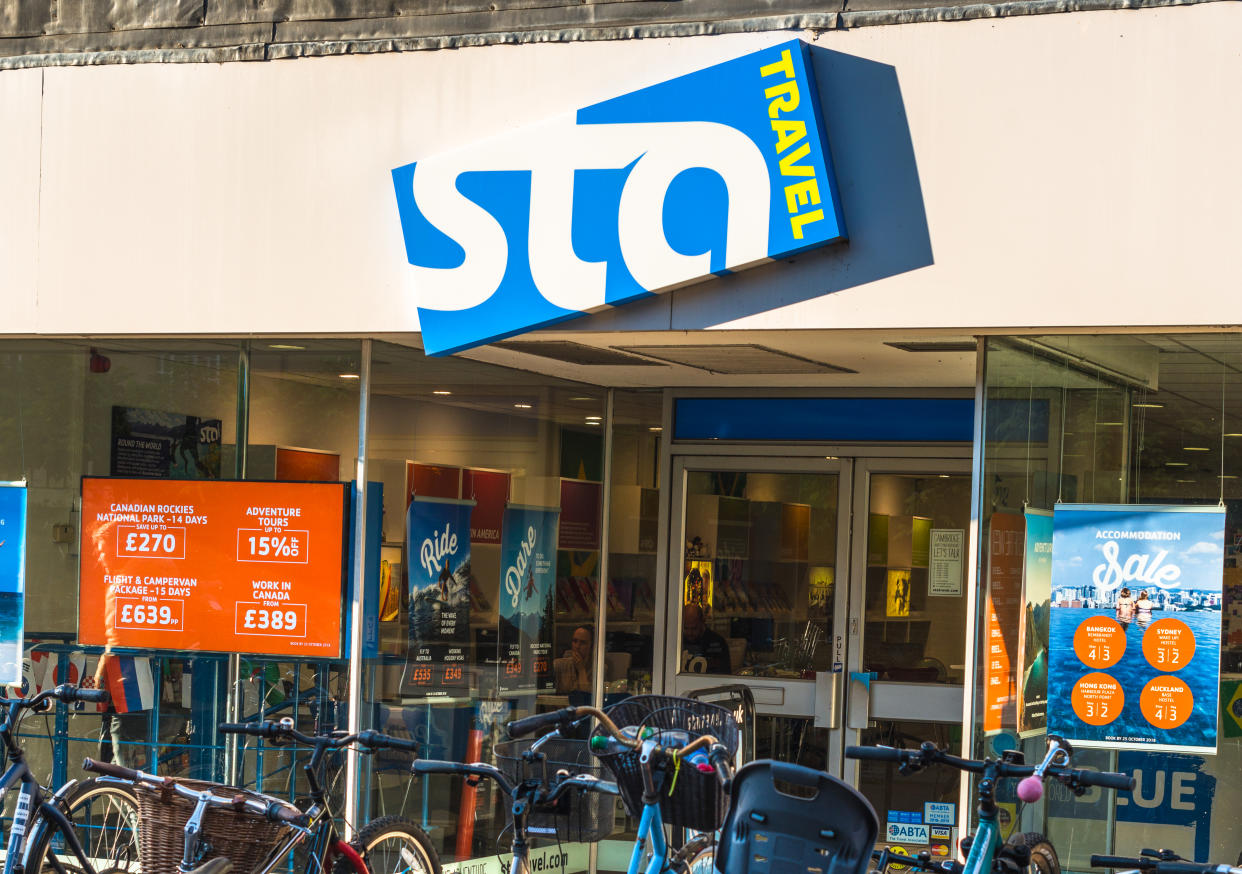 STA Travel agents on Sussex St, Cambridge, England, UK. STA claims to be the world's largest travel company for students and young people. (Photo by: Andrew Michael/Education Images/Universal Images Group via Getty Images)