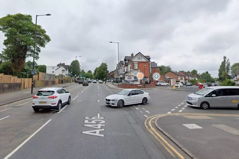 Hagley Road, near the junction with Fountain Road.