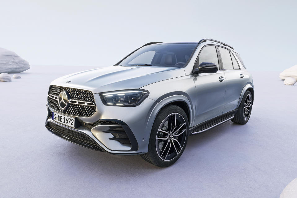 This photo provided by Mercedes-Benz, shows the Mercedes GLE Class, a midsized luxury SUV that received several technology and drivetrain updates for 2024. (Courtesy of Mercedes-Benz USA, LLC via AP)