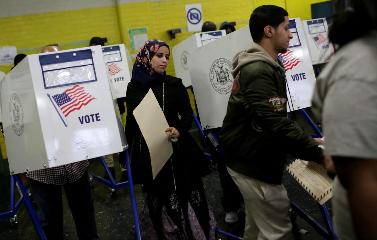 Democrats are hoping for better results in 2018 than on November 8, 2016, when voters pictured here cast ballots in the Bronx, New York: REUTERS/Saul Martinez