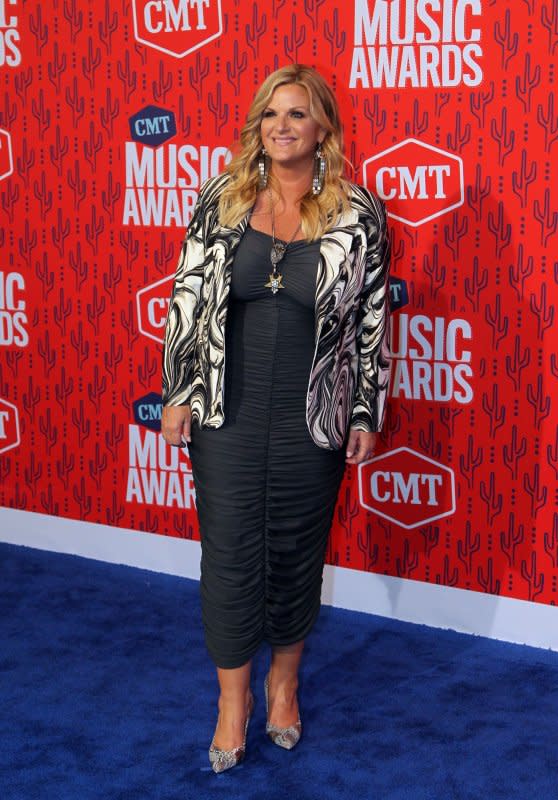 Trisha Yearwood arrives for the CMT Music Awards on June 5, 2019, at the Bridgestone Arena in Nashville, Tennessee. The singer turns 59 on September 19. File Photo by John Sommers II/UPI