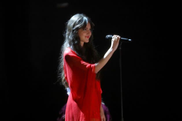 Olivia Rodrigo performing at the Brit Awards in May. (Photo: JMEnternational via Getty Images)