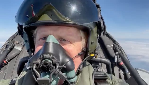 Boris Johnson in a fighter jet (Photo: Downing Street)