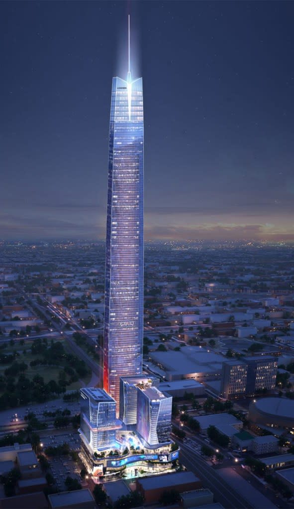 At the centerpiece is a 1,907-foot supertall tower. AO Architects