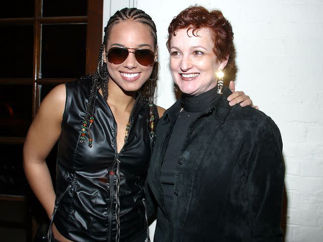 <p>Sara Jaye/Getty</p> Alicia Keys and Terria Joseph attend "A Cabaret Evening" on April 2, 2003 in New York City.