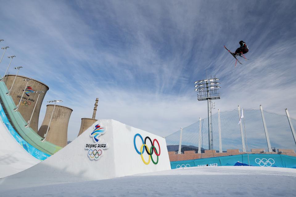 Megan Oldham of Team Canada performs a trick during the Women's Freestyle Skiing Freeski Big Air Qualification (Getty Images)