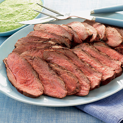 Butterflied Leg of Lamb with Pesto Aioli