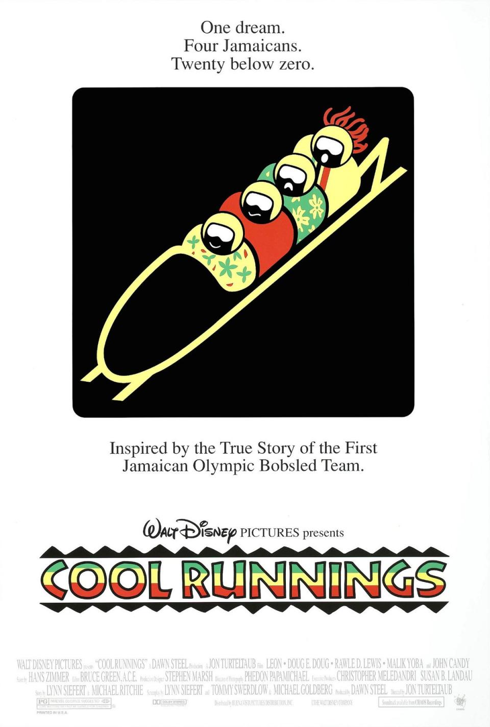 The surprisingly arty original poster for the cinematic release of ‘Cool Runnings’ (Disney)