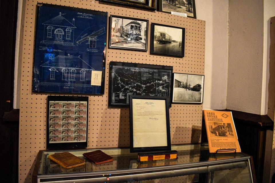 One of the new exhibits at the Clyde Museum this year is a display of Lake Shore Electric memorabilia donated by the family of the late Bob Lorenz, a well-known train artist.