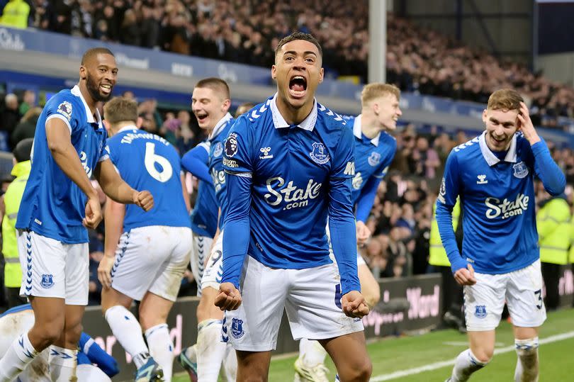 LIVERPOOL, ENGLAND - DECEMBER 10: Lewis Dobbin of Everton during the Premier League match between Everton FC and Chelsea FC at Goodison Park on December 10, 2023 in Liverpool, England. (Photo by Tony McArdle/Everton FC via Getty Images)