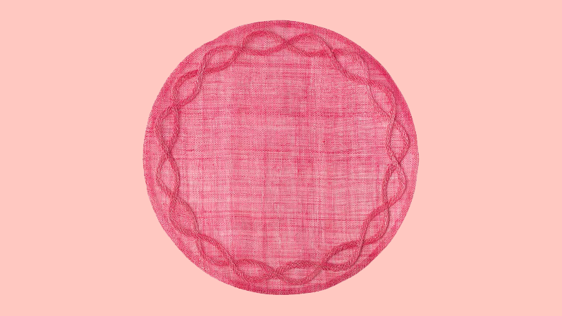 Bring Magenta to dinner with the Tuileries placemat from Juliska.