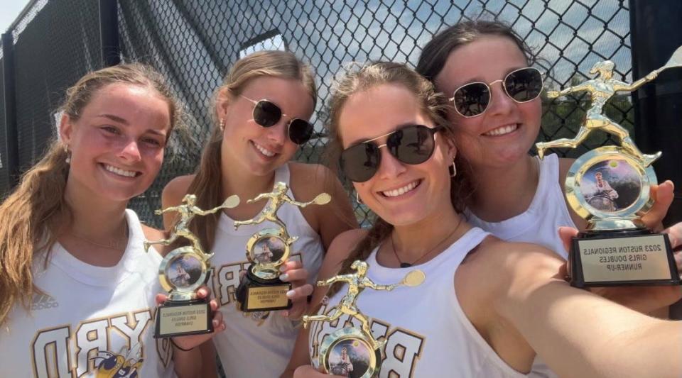Byrd's Bella, Sydney, Morgan and Avery Young had a successful day at the 2023 LHSAA Regional tennis championships Tuesday in Ruston.