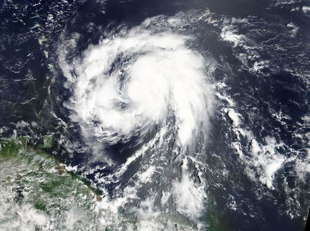 Hurricane Maria is shown in the Atlantic Ocean about 85 miles east of Martinique in this September 17, 2017 NASA handout satellite photo. NASA/Handout via REUTERS