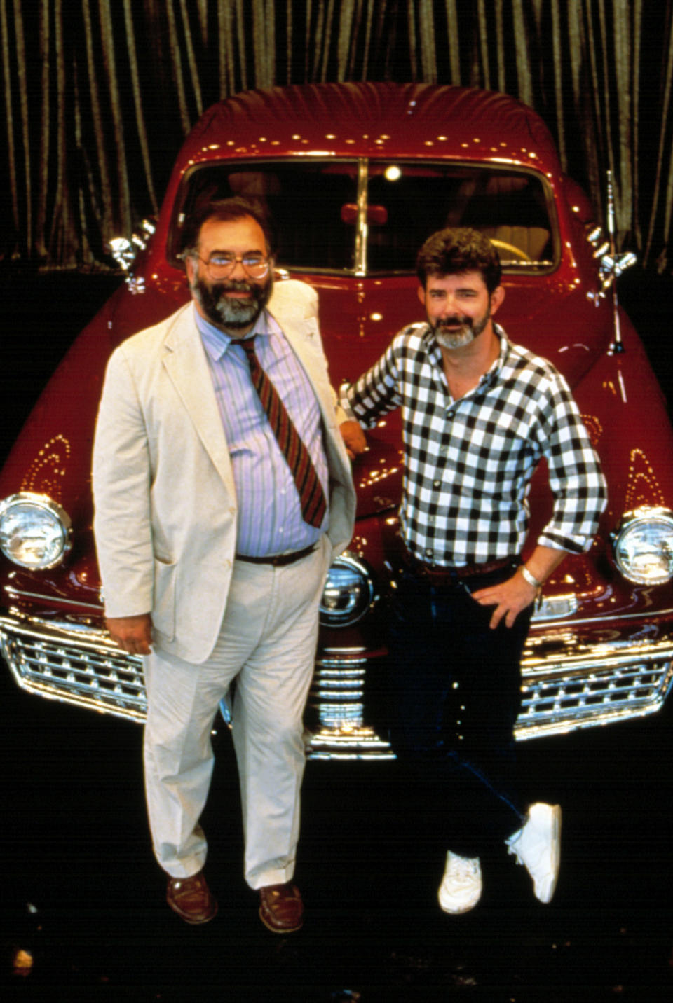 Director Francis Ford Coppola and producer George Lucas on the ‘Tucker’ set in 1988