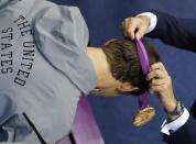 美國的Michael Phelps得到個人第18面金牌。(圖片來源：達志影像)