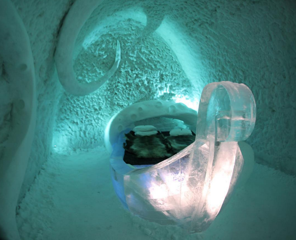 <p>A hotel that has to be rebuilt every year sounds pretty extravagant to us. The world’s first <a href="http://www.icehotel.com/" rel="nofollow noopener" target="_blank" data-ylk="slk:Icehotel;elm:context_link;itc:0;sec:content-canvas" class="link ">Icehotel</a> opened in Jukkasjärvi, Sweden, back in 1990. Every November, 5,000 tonnes of ice harvested from the frozen Torne river is merged with snow (creating “snice”) to remake the hotel. New themed suites are designed every year. The latest include a White Cathedral and Lapland Waves, in which the bed appears to float on an ocean of waves of ice. As well as the 55 rooms, there’s a chapel, bar and gallery, all made of ice. <i>[Photo: Instagram/<a href="https://www.instagram.com/kylegdecker/" rel="nofollow noopener" target="_blank" data-ylk="slk:kylegdecker;elm:context_link;itc:0;sec:content-canvas" class="link ">kylegdecker</a>]</i></p>