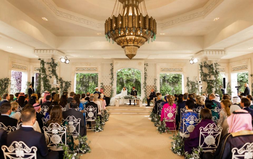 Prince and Princess of Wales Prince William Princess Catherine Jordan Crown Prince Hussein and Princess Rajwa Al Hussein wedding Middle East - Royal Hashemite Court via AP