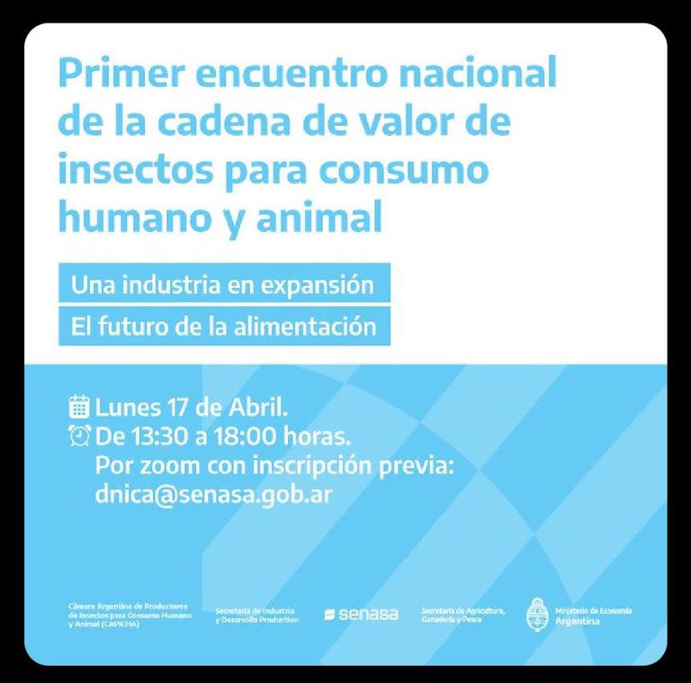 El banner del primer encuentro nacional de la cadena de valor de insectos para consumo humano y animal