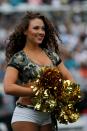 <p>A Jacksonville Jaguars cheerleader during the game against the Houston Texans at EverBank Field on November 13, 2016 in Jacksonville, Florida. (Photo by Sam Greenwood/Getty Images) </p>