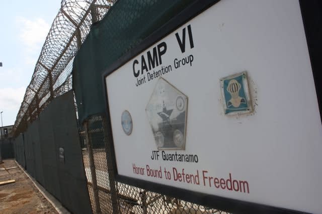 A sign outside Guantanamo's Camp VI.