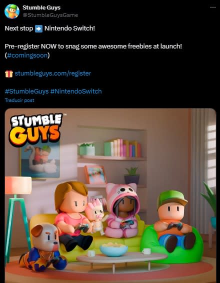 Stumble Guys está en camino a Nintendo Switch