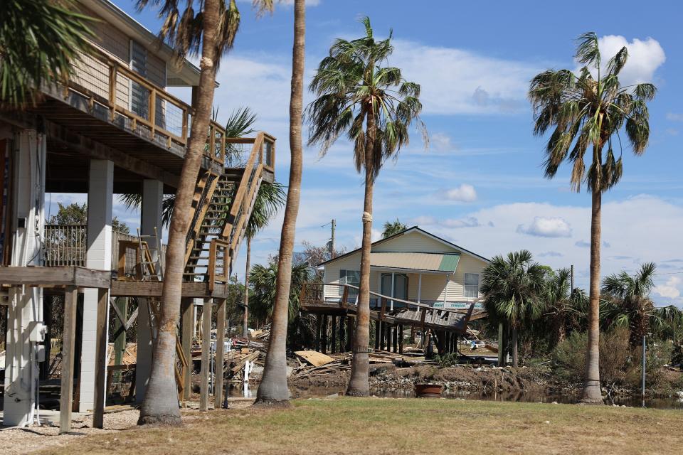 A view of a damaged property after Hurricane Helene, in Keaton Beach, Florida (REUTERS)