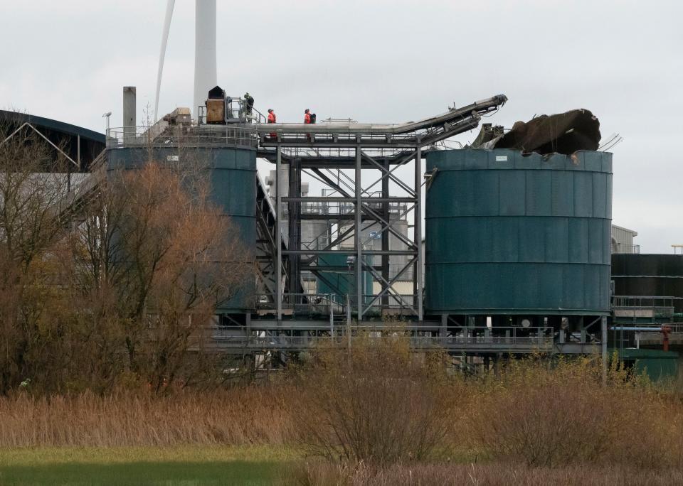 <p>The scene of the fatal explosion at the water treatment works in Avonmouth, near Bristol</p>EPA/Stringer