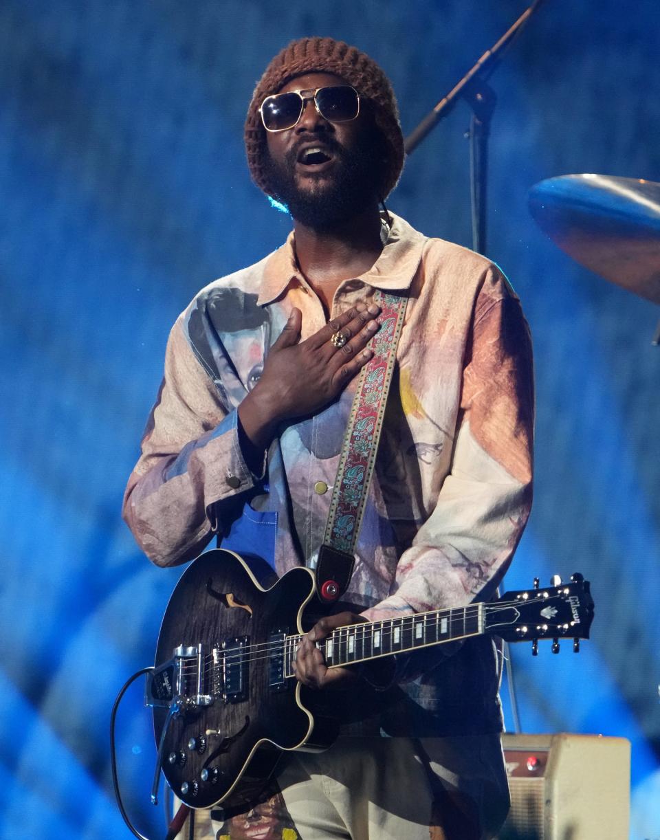 Gary Clark, Jr., performs at the CMT Awards at the Moody Center on Sunday, April 2, 2023, in Austin, Texas.