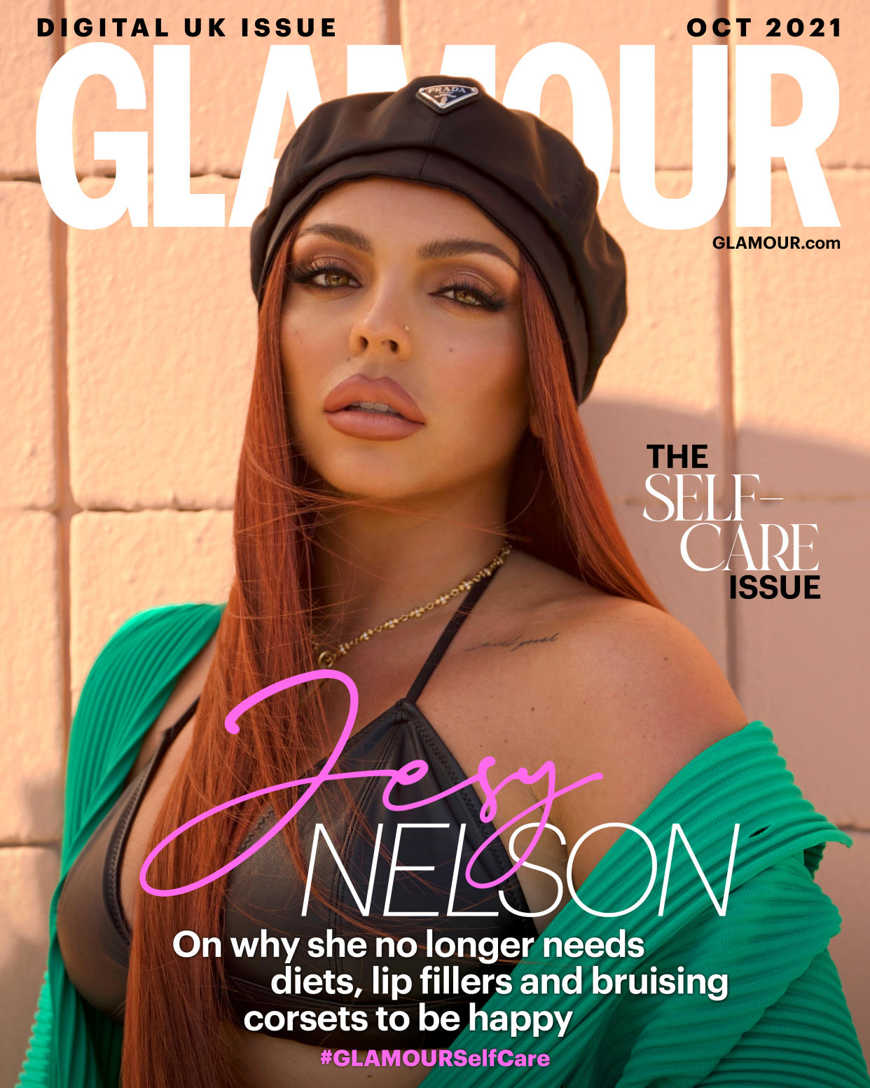 Jesy Nelson appears on the front of Glamour UK’s self-care issue (Harry James)