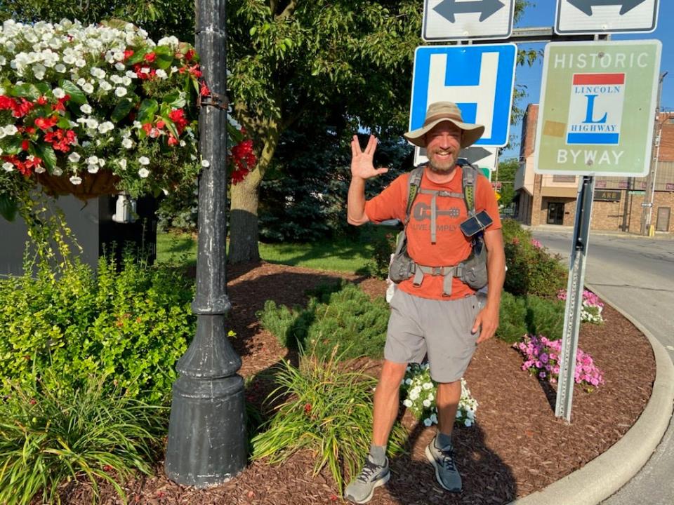 This man with a mission, Paul Sylvain, struck up a conversation as Mary Lee finished watering the flowering baskets on Bucyrus' square at 8:30 a.m. on July 31, 2021.