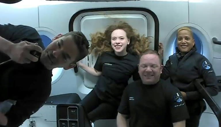 Jared Isaacman, Hayley Arceneaux, Christopher Sembroski and Sian Proctor were the first all-civilian crew on an orbital space flight in 2021 (Handout)