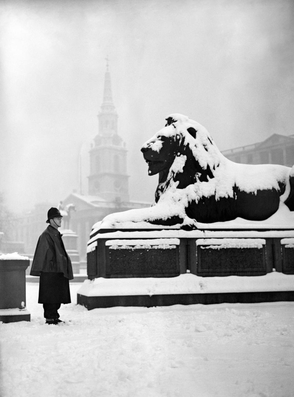 A police man in Trafalgar Square 1947 (PA)