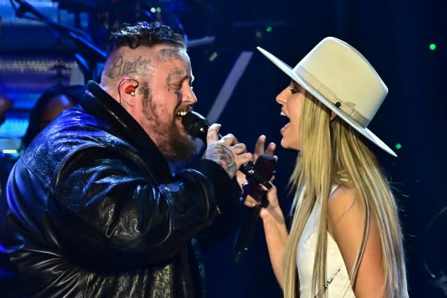 Jelly Roll and Lainey Wilson are among the performers at the 2024 CMT Music Awards. - Credit: FREDERIC J. BROWN/AFP/Getty Images