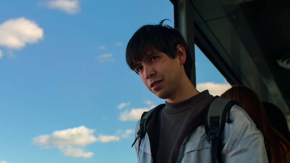 Julio Torres, shown here in a scene from "Problemista," says the film's title is a made-up word he defines as "someone who thrives in problems or creates art from problems." - A24