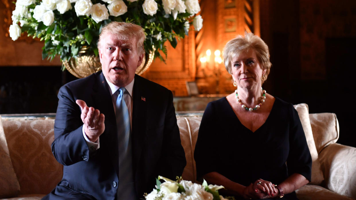 Linda McMahon played a key role in Donald Trump's government when he was in the White House. (Nicholas Kamm/AFP/Getty)