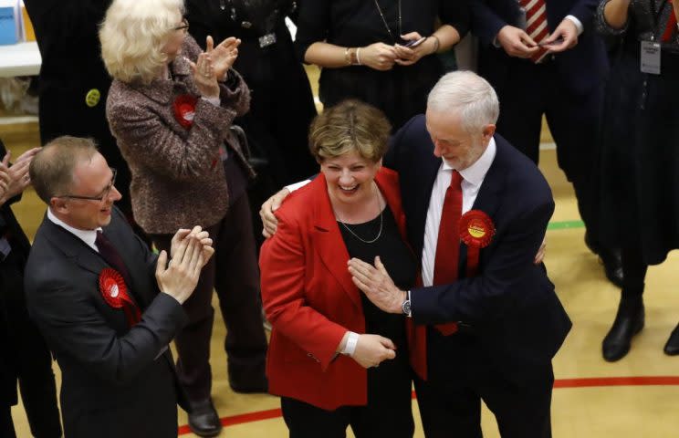 When high fives go bad: Jeremy Corbyn and Emily Thornberry (Rex) 