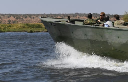 Patrol: The duke joined an anti-poaching unit on the Chobe River