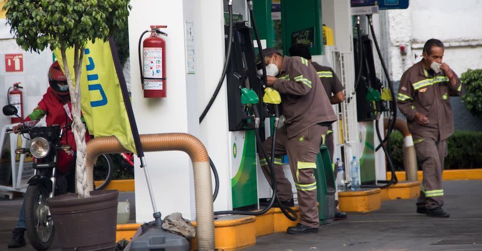 Estación de gasolina en la Colonia Roma de la Ciudad de México.