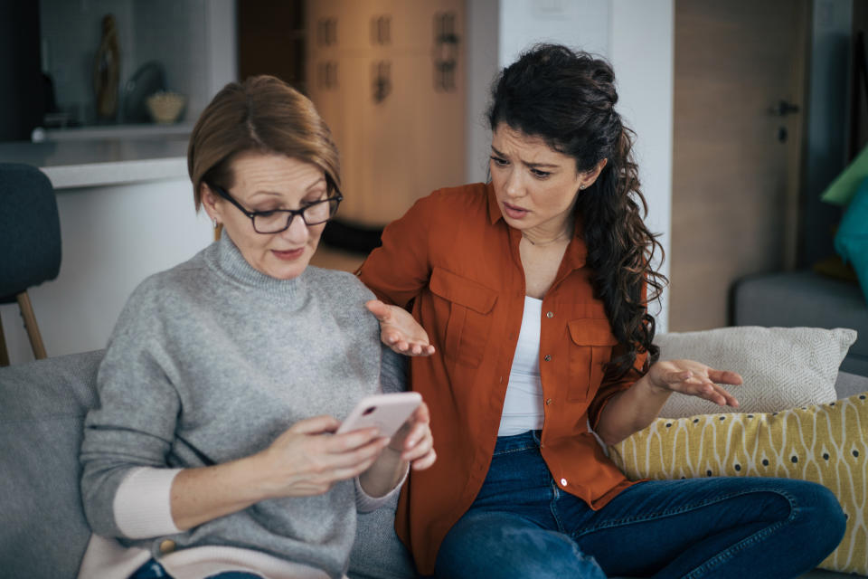 a mom and daughter arguing