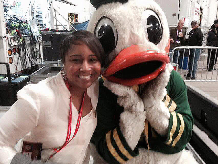 Graham and Puddles prior to the 2015 College Football Playoff.