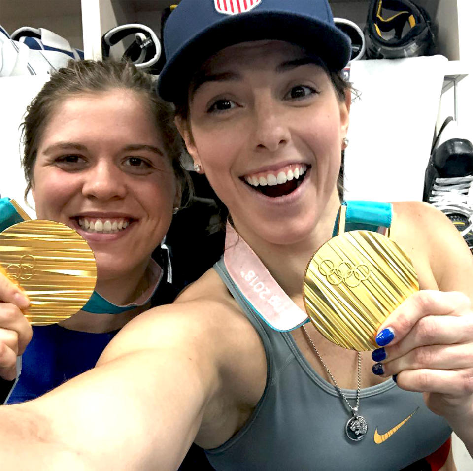 <p>hilaryknight: Is this real life? Lmk. #TeamUsA #Olympics #Gold (Photo via Instagram/hilaryknight) </p>