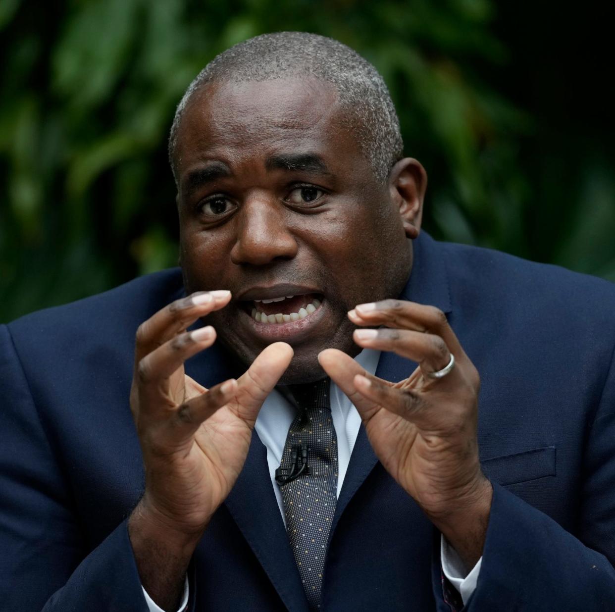 David Lammy speaks during an event at Kew Gardens, London on Sept 17