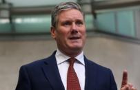 Labour Party's Shadow Secretary of State for Brexit Keir Starmer speaks to the media as he leaves the BBC Headquarters after appearing on The Andrew Marr show in London