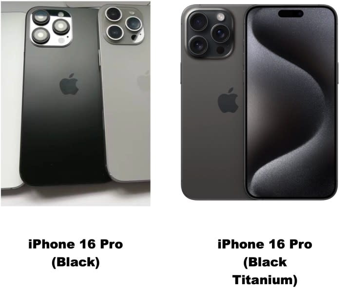 iPhone 15 Pro in Black Titanium vs possible black version of the iPhone 16 Pro.