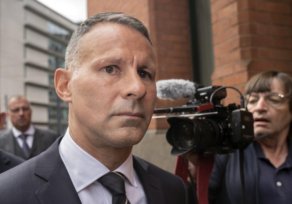 Ryan Giggs was surrounded by a scrum of reporters and TV crews as he arrived at court (Danny Lawson/PA) (PA Wire)